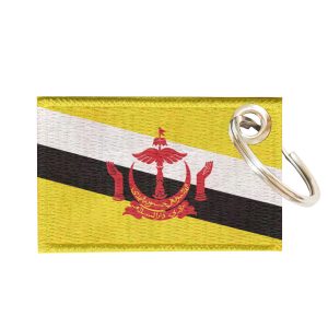 Chaveiro Bordado Bandeira Brunei 5,5x3,5 Sublimado