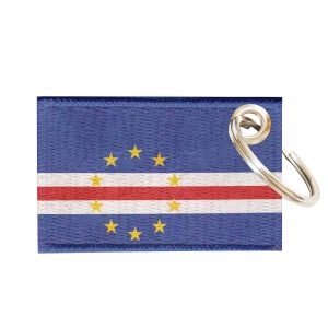 Chaveiro Bordado Bandeira Cabo Verde 5,5x3,5 Sublimado