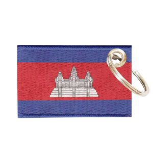 Chaveiro Bordado Bandeira Camboja 5,5x3,5 Sublimado