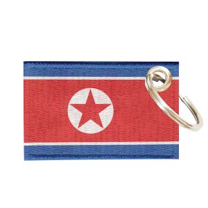 Chaveiro Bordado Bandeira Coreia do Norte 5,5x3,5 Sublimado