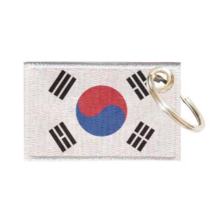 Chaveiro Bordado Bandeira Coreia do Sul 5,5x3,5 Sublimado