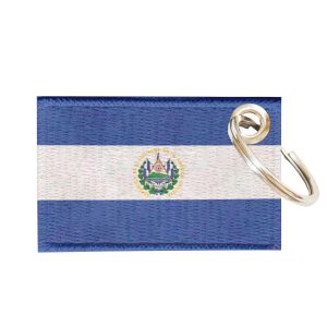 Chaveiro Bordado Bandeira El Salvador 5,5x3,5 Sublimado