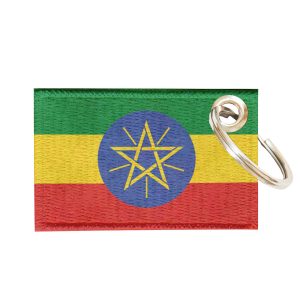 Chaveiro Bordado Bandeira Etiópia 5,5x3,5 Sublimado
