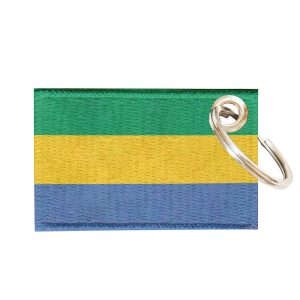 Chaveiro Bordado Bandeira Gabão 5,5x3,5 Sublimado