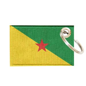 Chaveiro Bordado Bandeira Guiana Francesa 5,5x3,5 Sublimado
