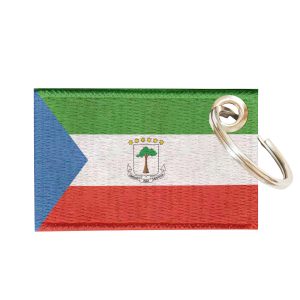 Chaveiro Bordado Bandeira Guiné Equatorial 5,5x3,5 Sublimado