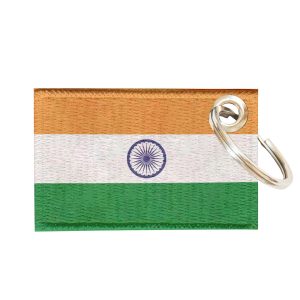 Chaveiro Bordado Bandeira India 5,5x3,5 Sublimado