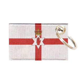 Chaveiro Bordado Bandeira Irlanda do Norte 5,5x3,5 Sublimado