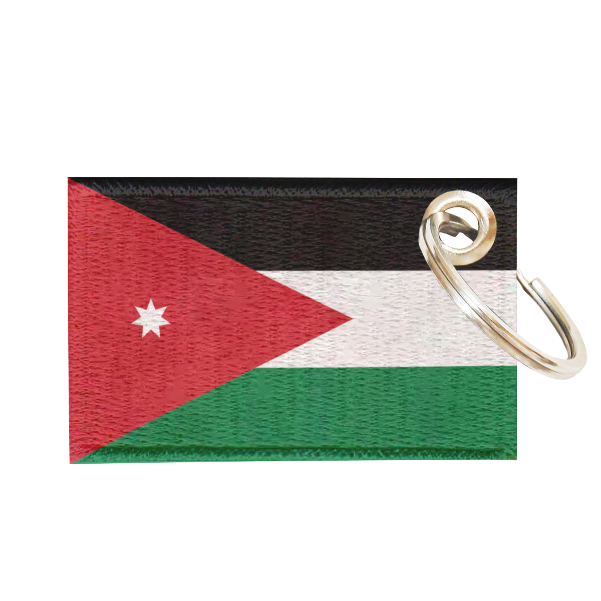 Chaveiro Bordado Bandeira Jordânia 5,5x3,5 Sublimado