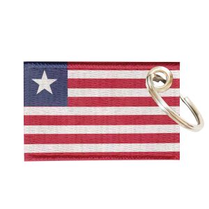 Chaveiro Bordado Bandeira Libéria 5,5x3,5 Sublimado