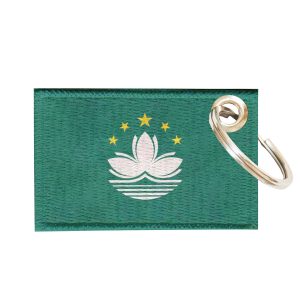Chaveiro Bordado Bandeira Macau 5,5x3,5 Sublimado