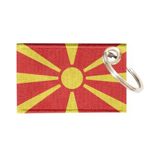 Chaveiro Bordado Bandeira Macedônia do Norte Sublimado