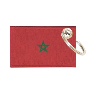 Chaveiro Bordado Bandeira Marrocos 5,5x3,5 Sublimado