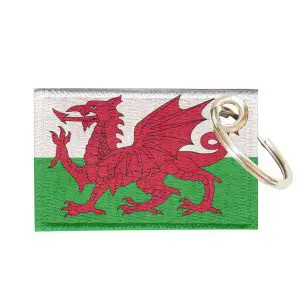 Chaveiro Bordado Bandeira País de Gales 5,5x3,5 Sublimado