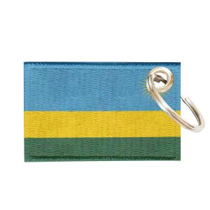 Chaveiro Bordado Bandeira Ruanda 5,5x3,5 Sublimado