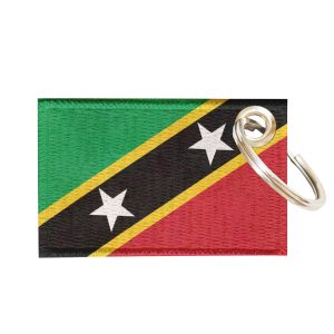 Chaveiro Bordado Bandeira São Cristóvão e Névis Sublimado