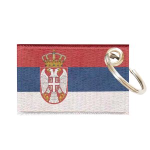 Chaveiro Bordado Bandeira Sérvia 5,5x3,5 Sublimado