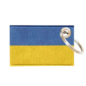 Chaveiro Bordado Bandeira Ucrânia 5,5x3,5 Sublimado