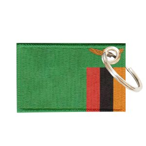 Chaveiro Bordado Bandeira Zâmbia 5,5x3,5 Sublimado