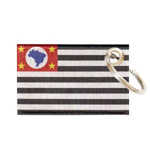 Chaveiro Bordado Bandeira São Paulo 5,5x3,5 Sublimado
