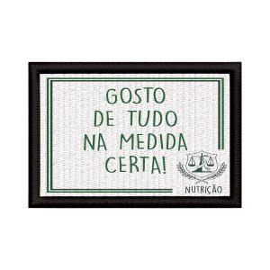 Patch Sublimado Símbolo Nutrição Tudo Na Medida Certa