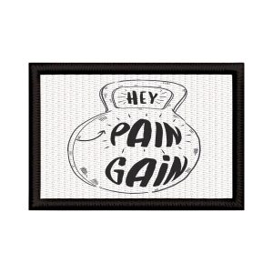 Patch Sublimado Peso Livre Hey No Pain No Gain