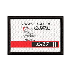 Patch Sublimado JiuJitsu Feminino Lute Mulher Faixa Vermelha