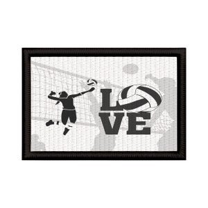 Patch Sublimado I Love Eu Amo Vôlei Feminino Voleibol