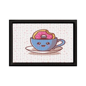 Patch Sublimado Rosquinha Café Da Tarde Xícara Feliz